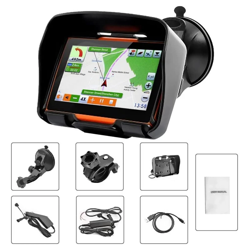 

4.3 Inch Waterproof Inch Motorcycle GPS Navigation Navigator SAT NAV Maps