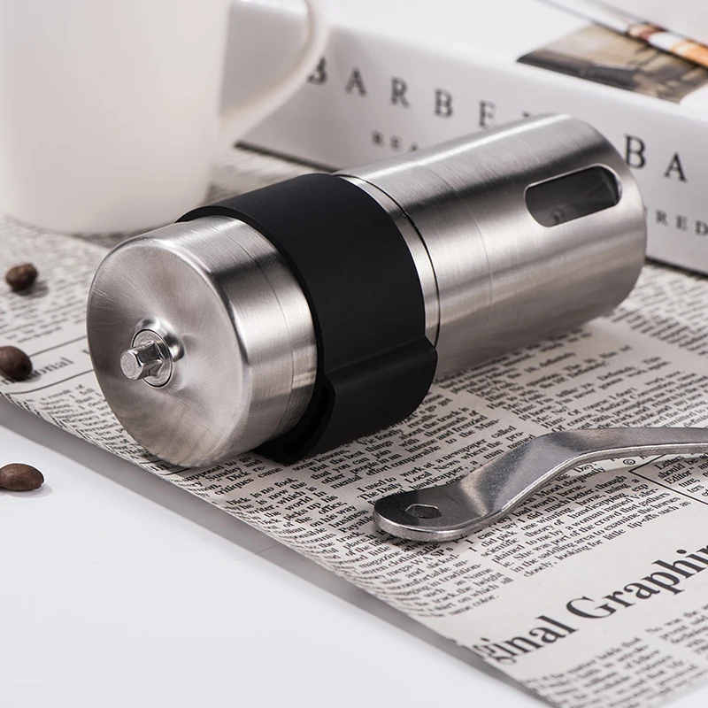 Серебряная кофемолка мини ручная из нержавеющей стали ручной работы кухонная