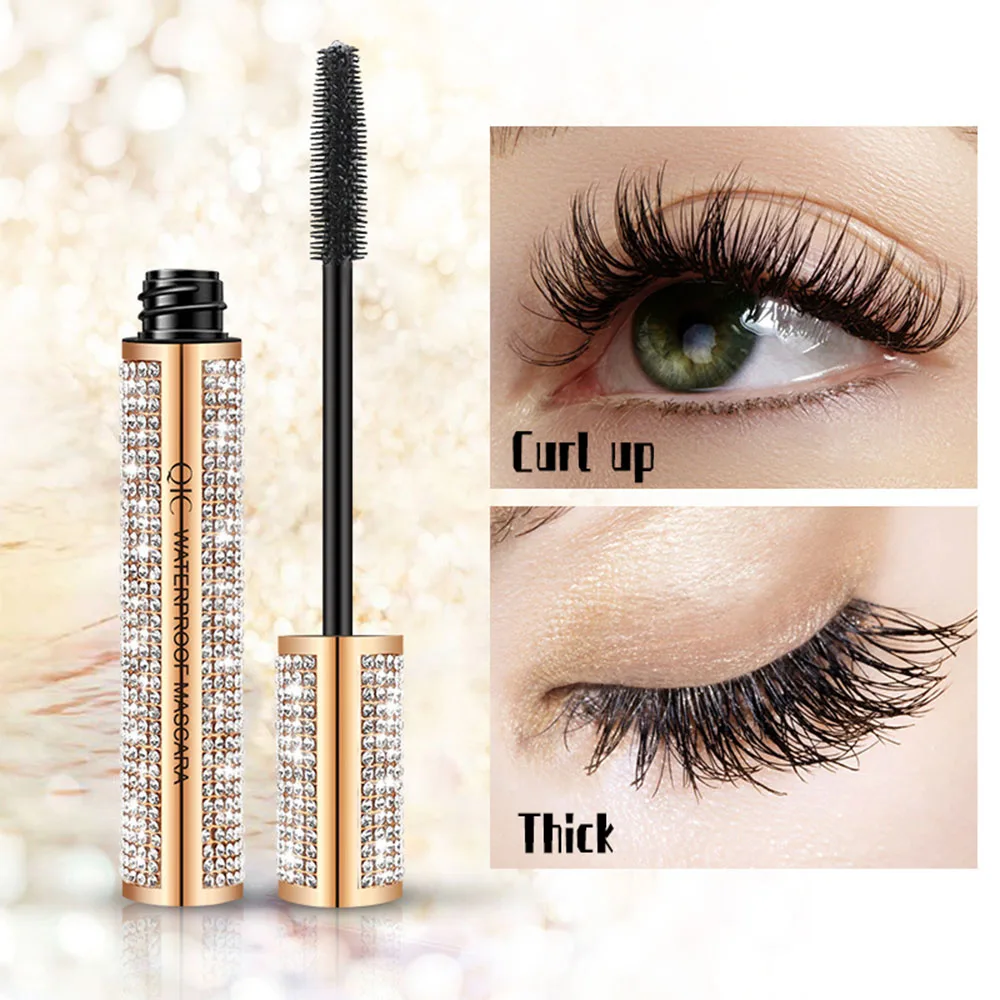 

QIC New 4D Mascara Lengthening Black Lash Eyelash Extension Eye Lashes Brush Beauty Makeup Long-wearing Gold Color Mascara