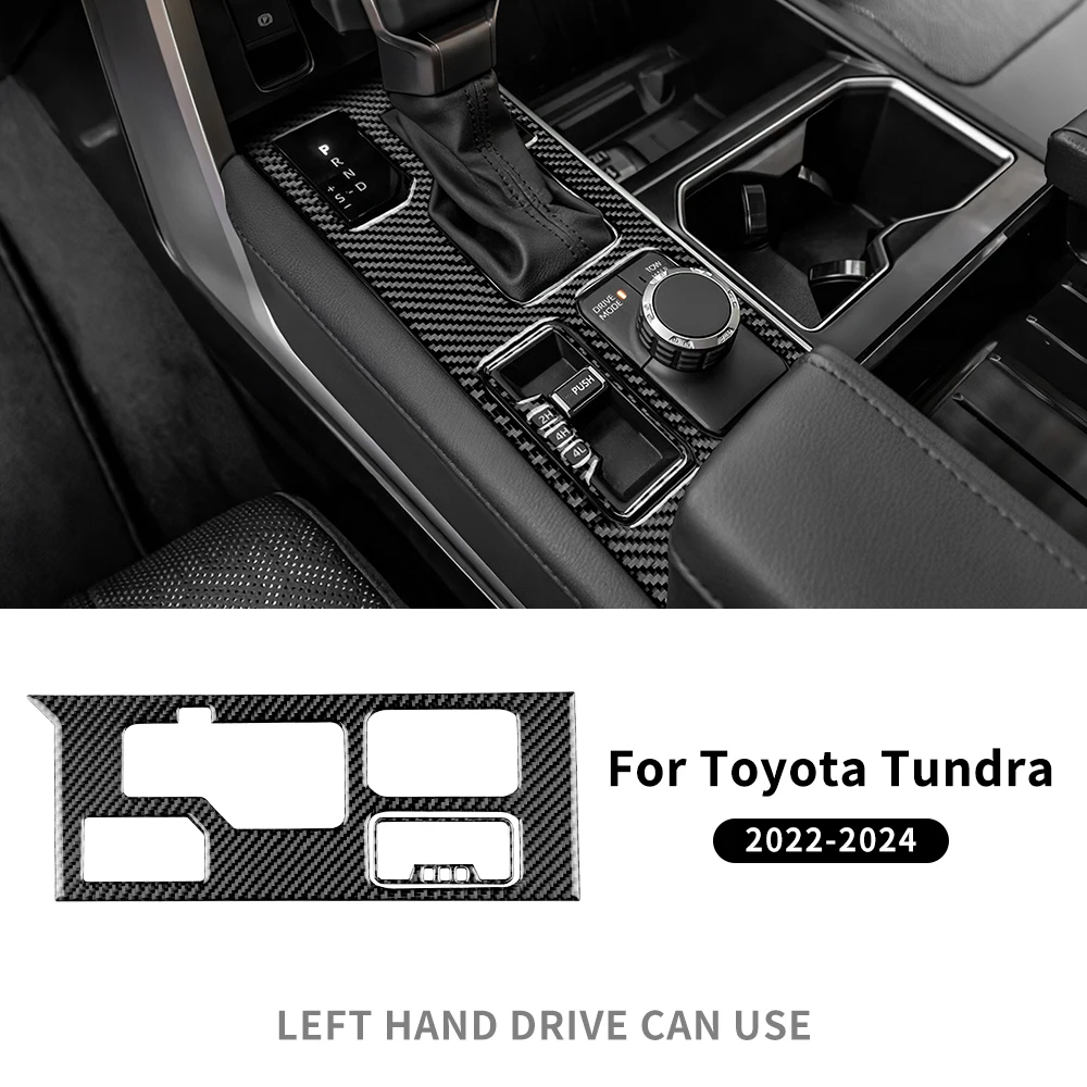 

Настоящая мягкая наклейка из углеродного волокна для Toyota Tundra 2022 2023 2024 2025, автомобильная панель переключения передач, рамка, внутренняя отделка, аксессуары с левым рулем