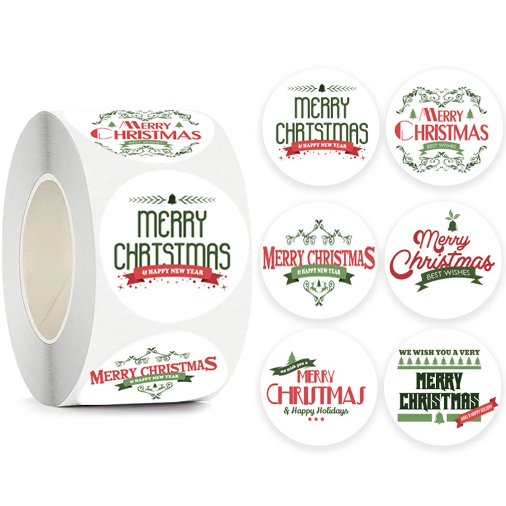 

Рождественская наклейка, праздничное оформление, новый год, декоративная подарочная коробка, наклейка с уплотнением, этикетка для выпечки, Упаковочная наклейка