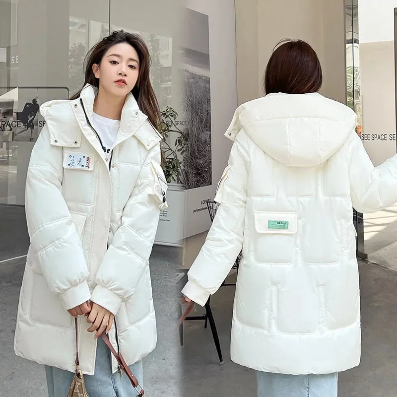 2022 New Winter Jacket Parkas Women Cotton Jacket Long Hooded Parka Warm Female Parka Cotton Padded Jacket Casual Loose Outwear