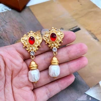 vintage earrings stud baroque pearls pendant jewelry party wedding decoration accessories