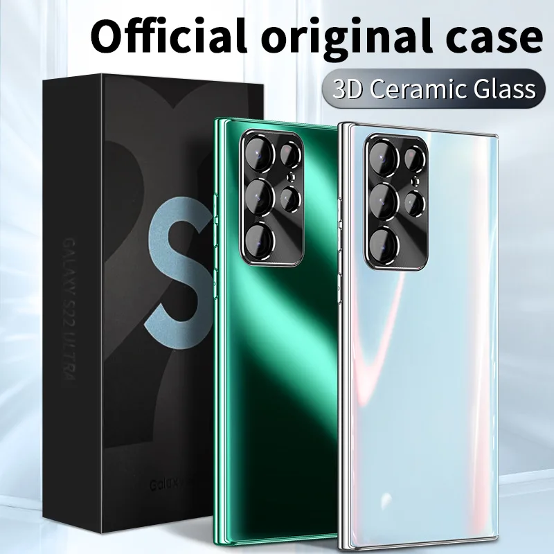 

Official Ceramic Case for Samsung Galaxy S22 Ultra S22 Camera Lens Protective Original Color 3D Honeycomb heat dissipation cover