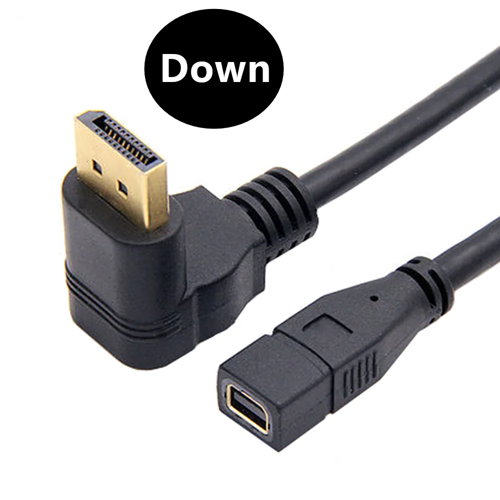 Кабель Mini DisplayPort с прямоугольным 90 градусов 4K при 60 Гц 2K 144 кабель DP папа-мама