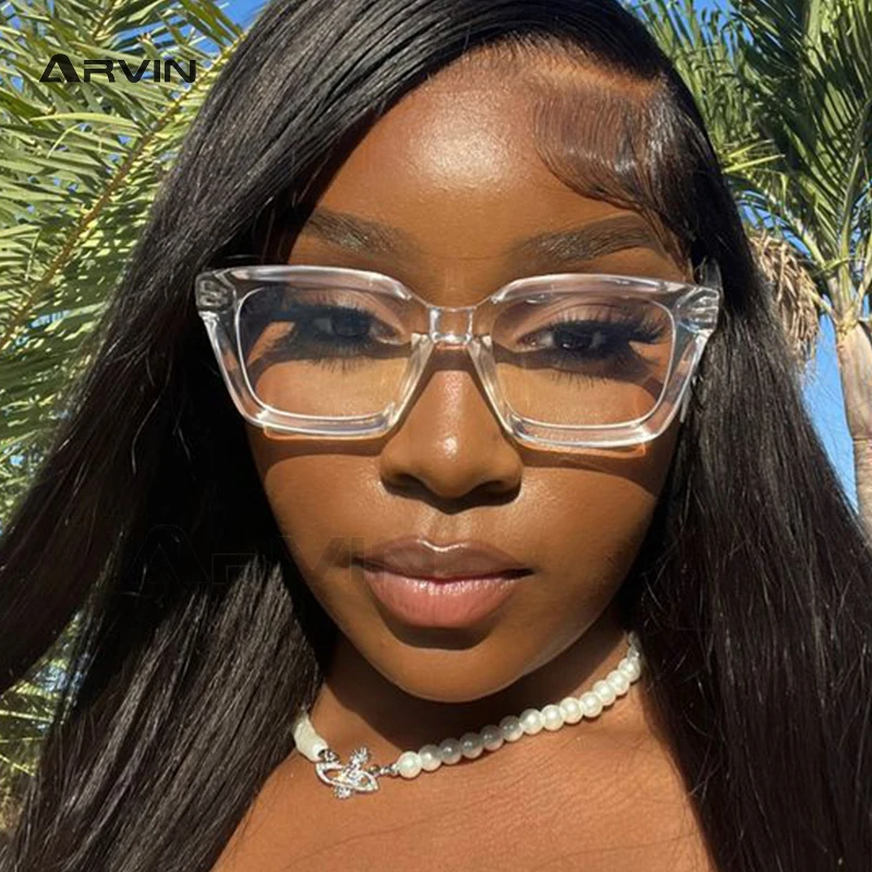 Прозрачные компьютерные очки для мужчин и женщин трендовые Большие Квадратные