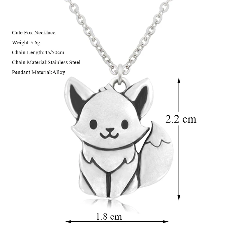 New Boho Cute Tiny Simple Fox Pendant Necklace For Women Stainless Steel Long Chain Animal Lover Choker Jewelry Gift | Украшения и