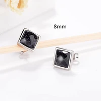 925 sterling silver female male punk earring excellent elegant aventurine stone simple round earring for woman girl jewelry
