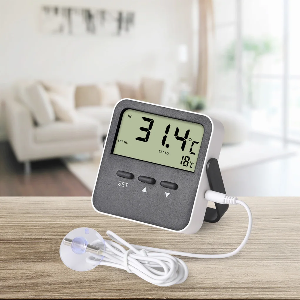 room thermometer 50 70℃ ℃℉ electronic hygrometer alarm portable plastic temperature humidity meter with bracket bedroom free