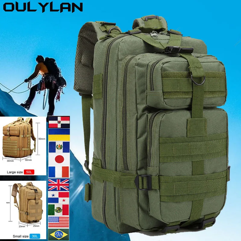 

Военный тактический рюкзак 30 л/50 л, 900D, нейлоновые Водонепроницаемые рюкзаки, армейский рюкзак для активного отдыха, спорта, кемпинга, походов, охоты