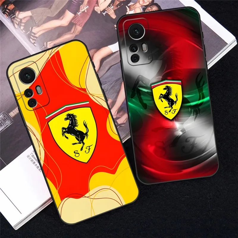 

Роскошный спортивный автомобильный телефон Ferrari, Задняя панель для Redmi Note 10S 11 10 9S 8T 7 8 9 9T 10 10X K30 K40 Pro, Черный силиконовый чехол
