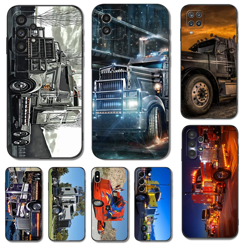 

Black tpu Case For Samsung galaxy S22 S20 S21 FE PLUS ultra+S10 E lite back cover Peterbilt Trucks