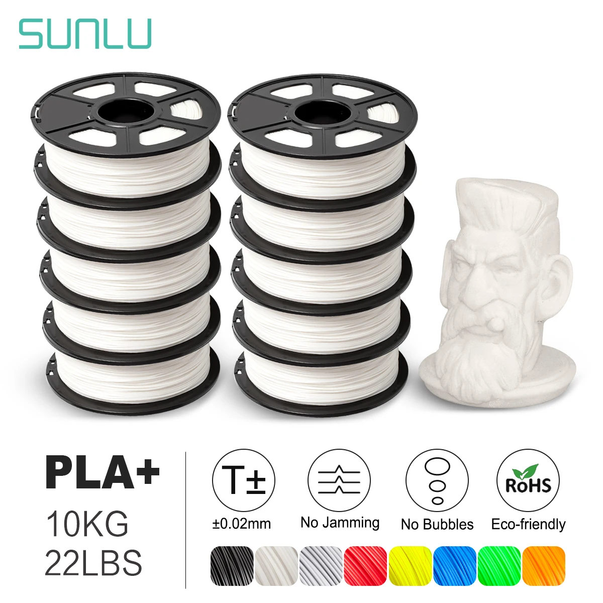 

Наполнитель для 3D-принтера BSL SUNLU PLA PLUS, нить для 3D принтера, экологически чистый материал, 10 кг, 1 кг/рулон