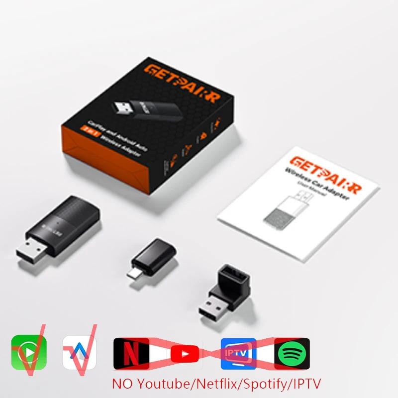 

OTTOMOTION Беспроводной адаптер CarPlay Android Auto Встроенный Youtube/Netflix/Tiktok/IPTV Ai Box для автомобилей с проводным Carplay без задержки