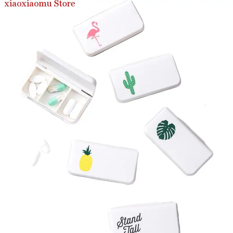 

1pcs Portable Mini Pill Case Medicine Boxes 3 Grids Travel Home Medical Drugs Empty Container Home Holder