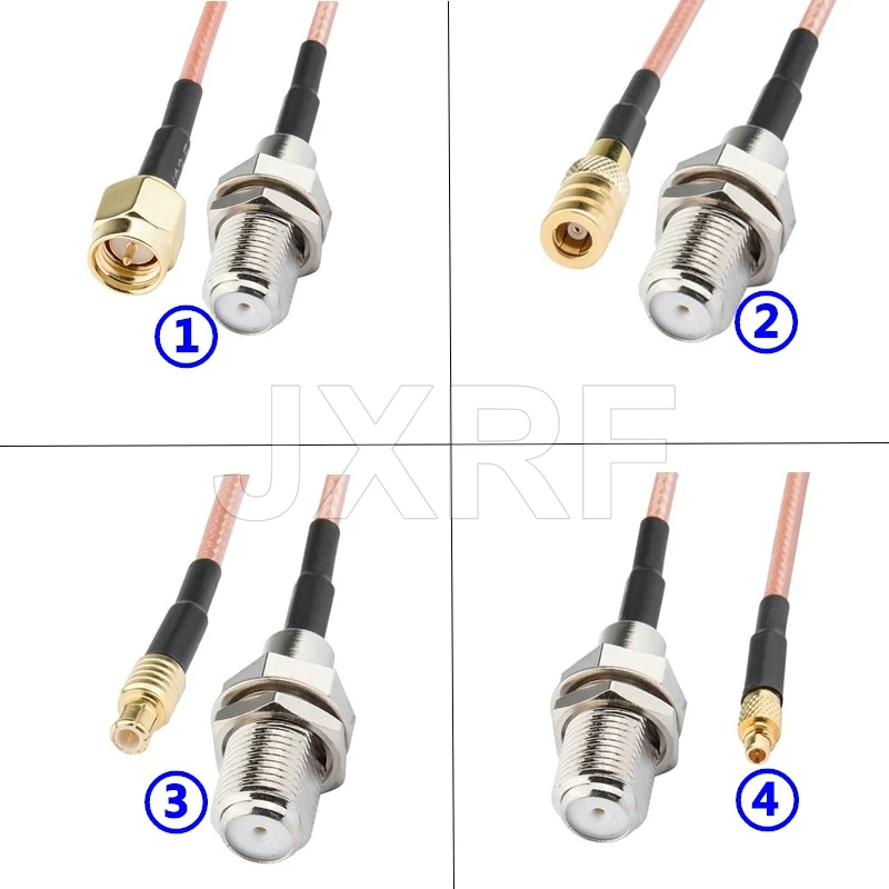 

F Female to SMA SMB MCX MMCX Male Adapter Pigtail Cabel Adapter RG316 Extension Coax Jumper