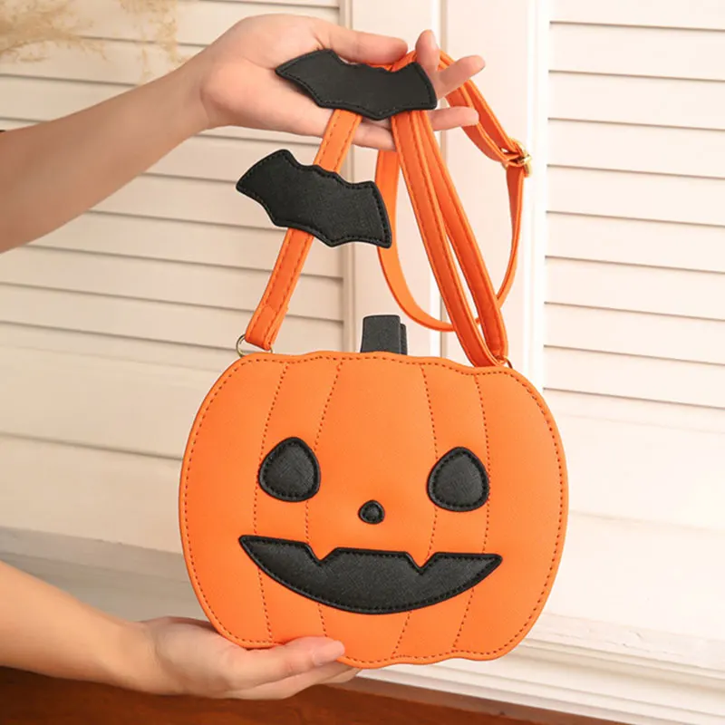 

Новейшая забавная сумка через плечо с тыквой из искусственной кожи, мультяшная сумка-мессенджер на Хэллоуин, кошелек для женщин, милая сумка с демоном