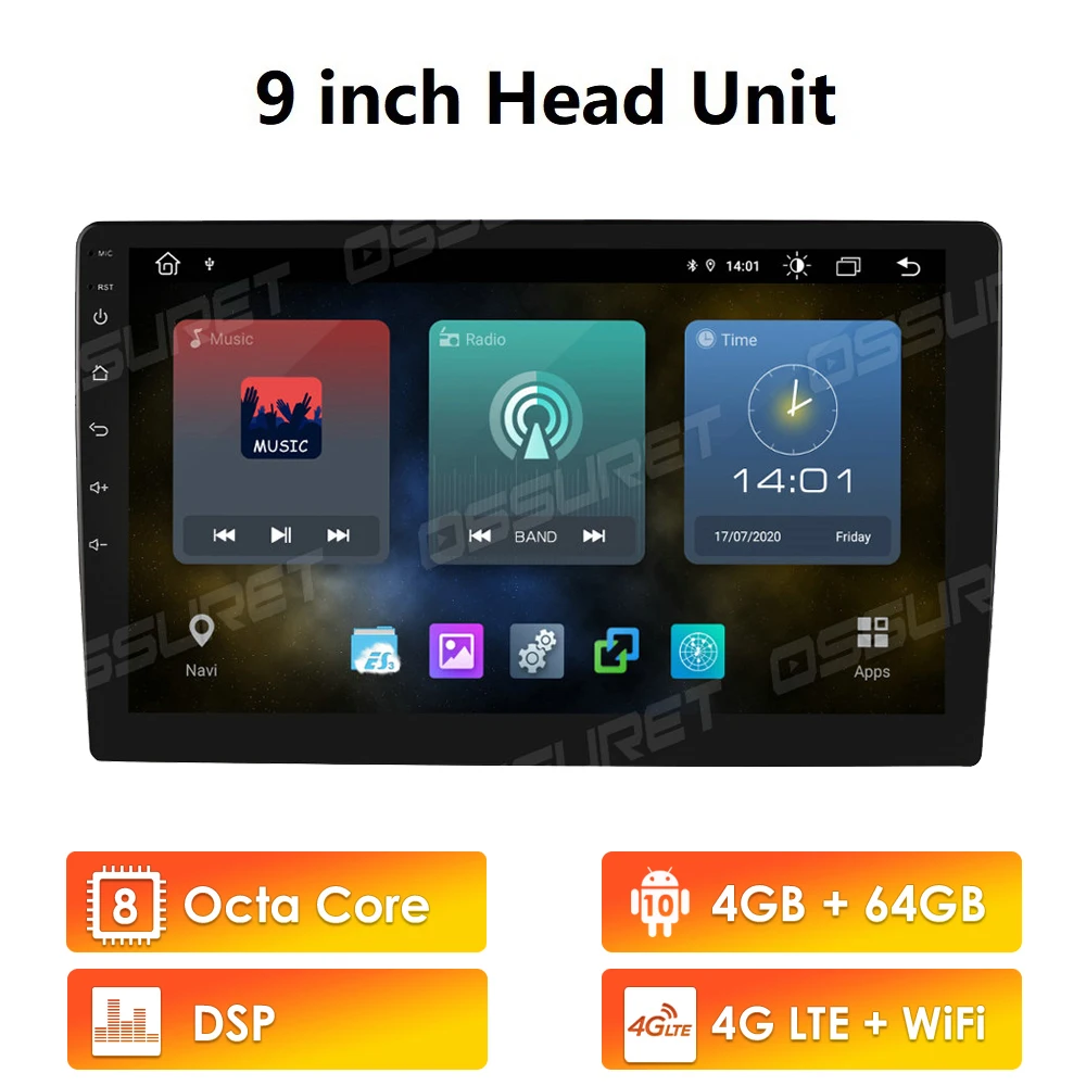 

Android 10 Octa Core 4G RAM 64G ROM Double Din 9/10.1 Inch Car Multimedia Player GPS Navigation support DSP IPS Wifi 4G LTE SWC