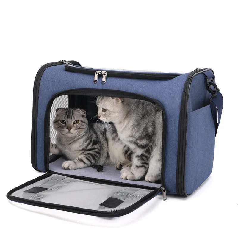 

Pet Cat Bag Portable Folding Porous Breathable Cat Cage Wear-resistant Durable Oxford Cloth Diagonal Travel Outgoing Handbag