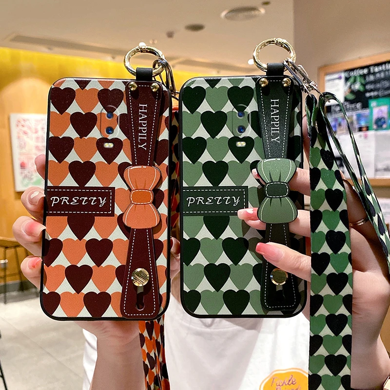 

Love Heart Bow Neck Lanyard Case For OPPO A9 2020 A94 A93 A74 A72 A55 5G A54 A53 A52 A36 A31 A16 A15 F19 Pro Plus F17 F11 Cover
