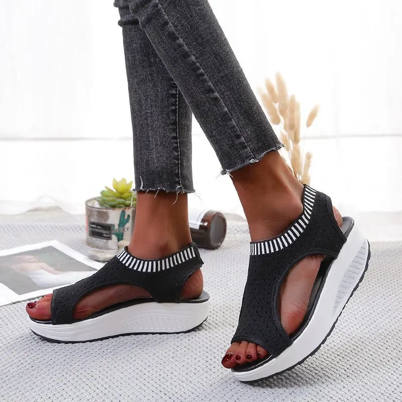 

Summer Fashion Women Shoes Beach Sandals Thick Platform Hollow Female Open Toe Breathable Soft Bottom Comfort Leisure Outdoor