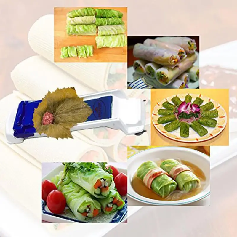 

Quick Sushi Making Tools Vegetable Meat Rolling Tool Magic Roller Stuffed Cabbage Leave Grape Leaf Machine Meat Grinder Gadget