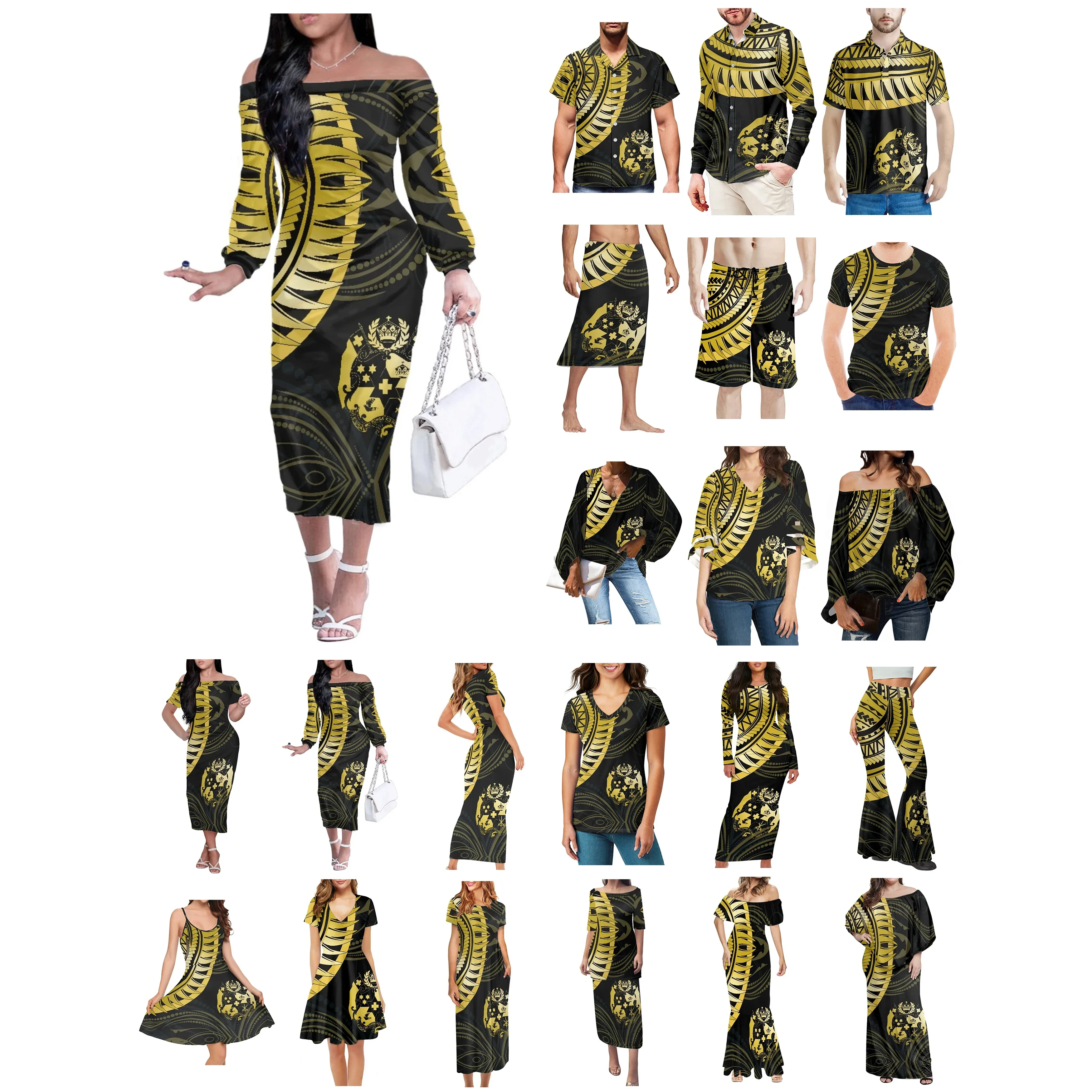 Полинезийская одежда Tonga с принтом родовых татуировок женское платье подходящая