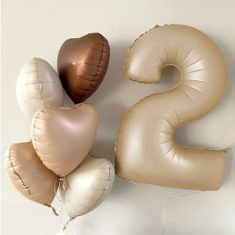 

Cream Caramel Heart Aluminum Foil Balloons for Wedding Kids Birthday Party Decoration Baby Shower 18inch Helium Air Globos