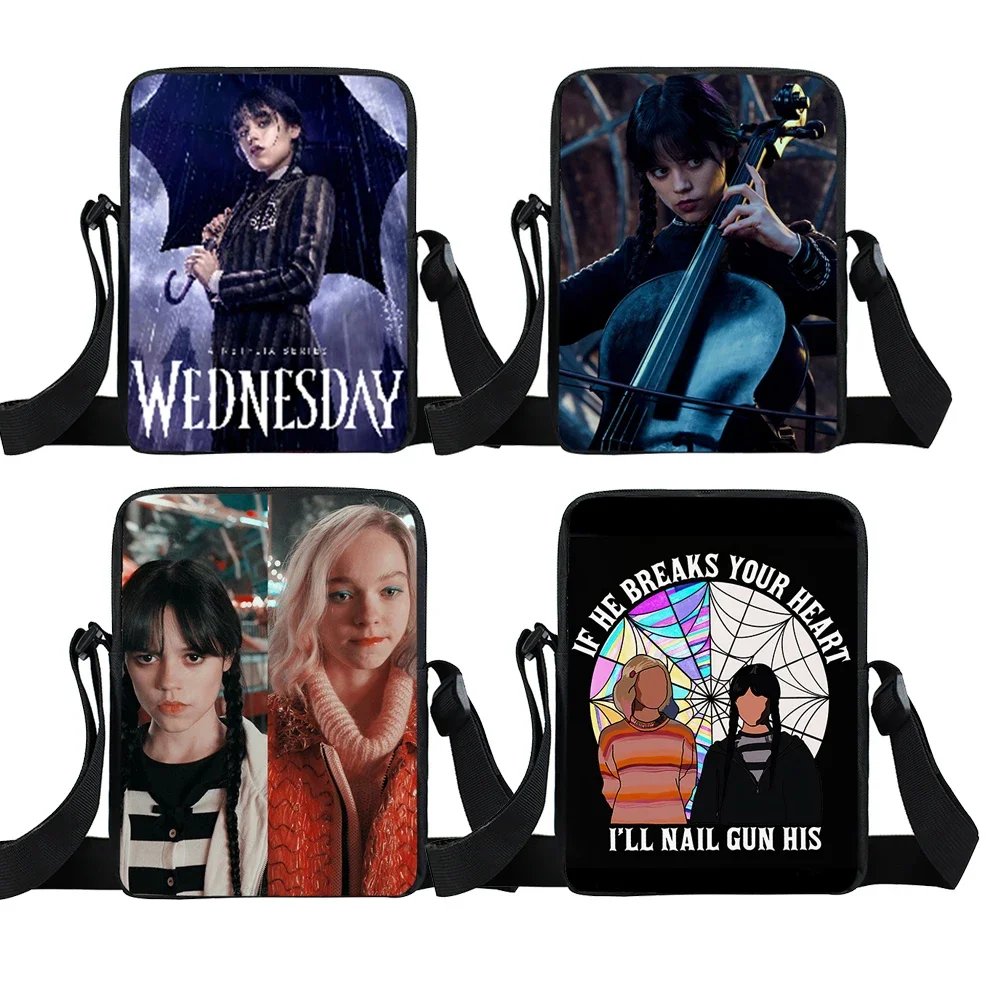 

Wednesday Addams and Enid Women Crossbody Bags Nevermore Academy Shoulder Bags for Travel Satchel Purse Phone Holder Book Bag