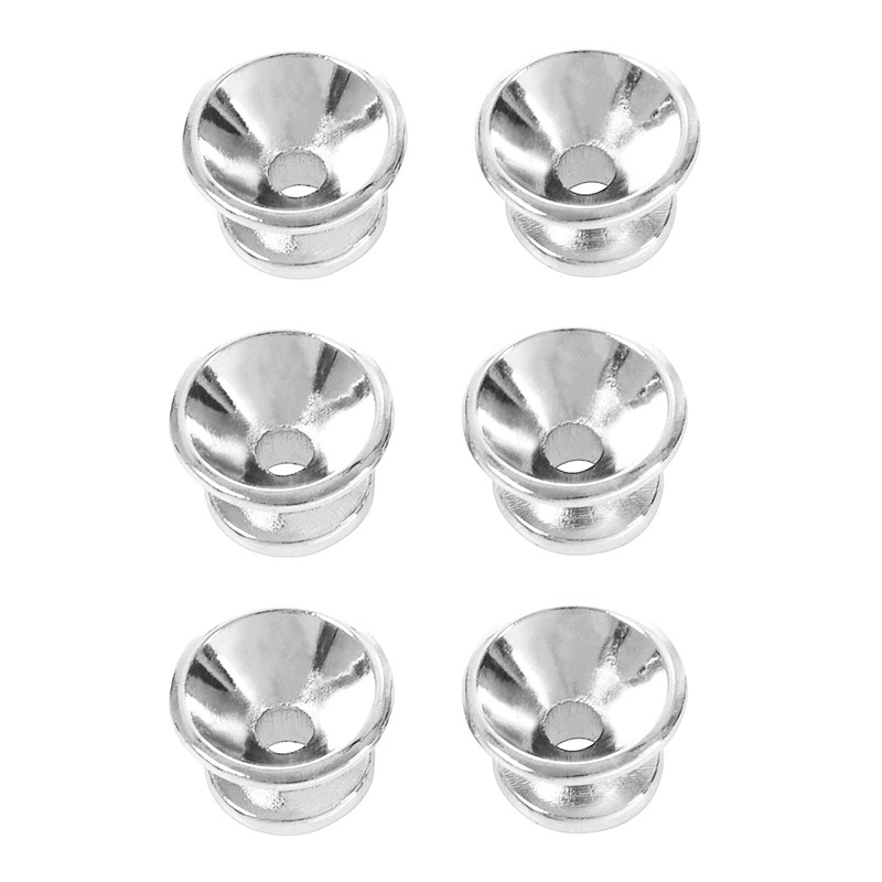 

6 X Electric Acoustic Guitar Bass Strap Button Screw Lock Pins Pegs Pads Silver