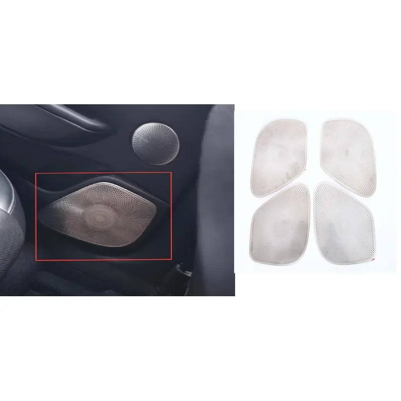 Для KIA Stinger 2018-2021 2022 2023, крышка автомобильного аудиодинамика из нержавеющей стали, крышка дверного динамика, аксессуары для накладки звукового сигнала