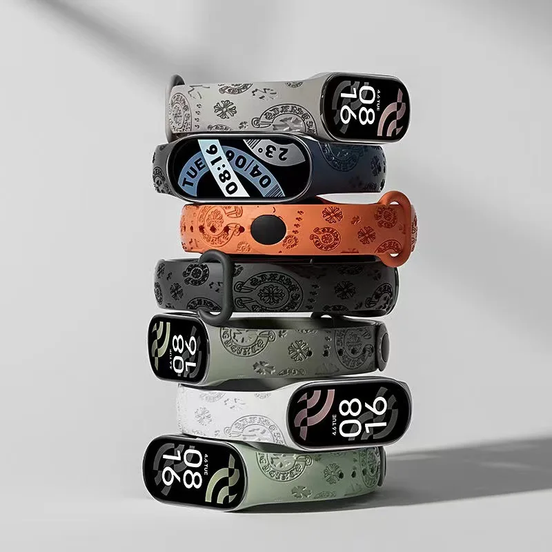 

Suitable for Red Rice Watch Strap Silicone Transparent 3D Carved Cartoon Pattern Suitable for Xiaomi Band Watch 5 6 7