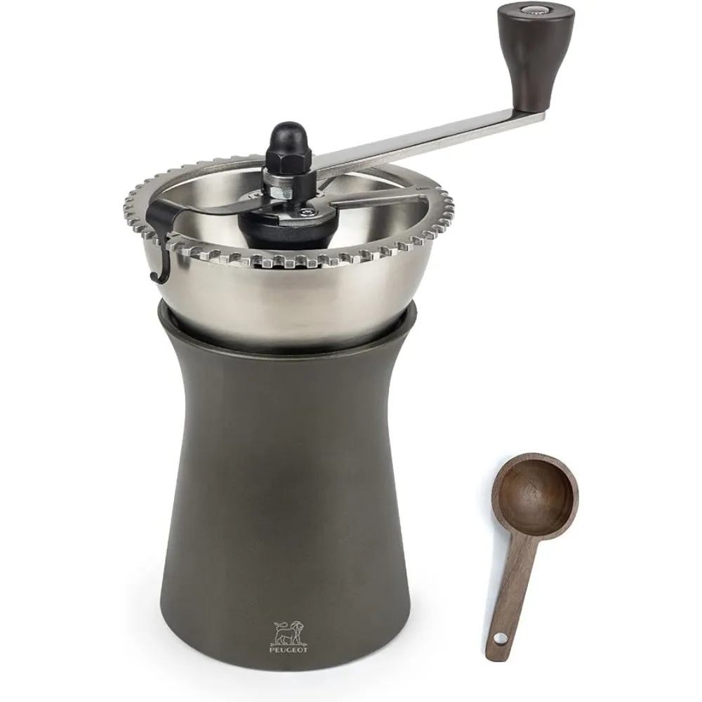 

19 Cm/ 7.5 in Coffee Grinder Chocolate - With Wooden Spice Scoop Manual Coffee Machine Hand Mill Coffe Bean Grinder Maker Dining
