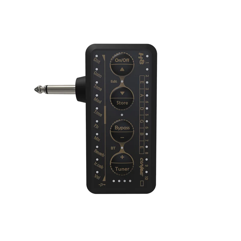 

Cuvave Portable Electric Guitar Amplifier H8 Mini Headphone Amp Built-in Delay Tuner Phaser Reverb Effect IR Cabinet Guitar Plug