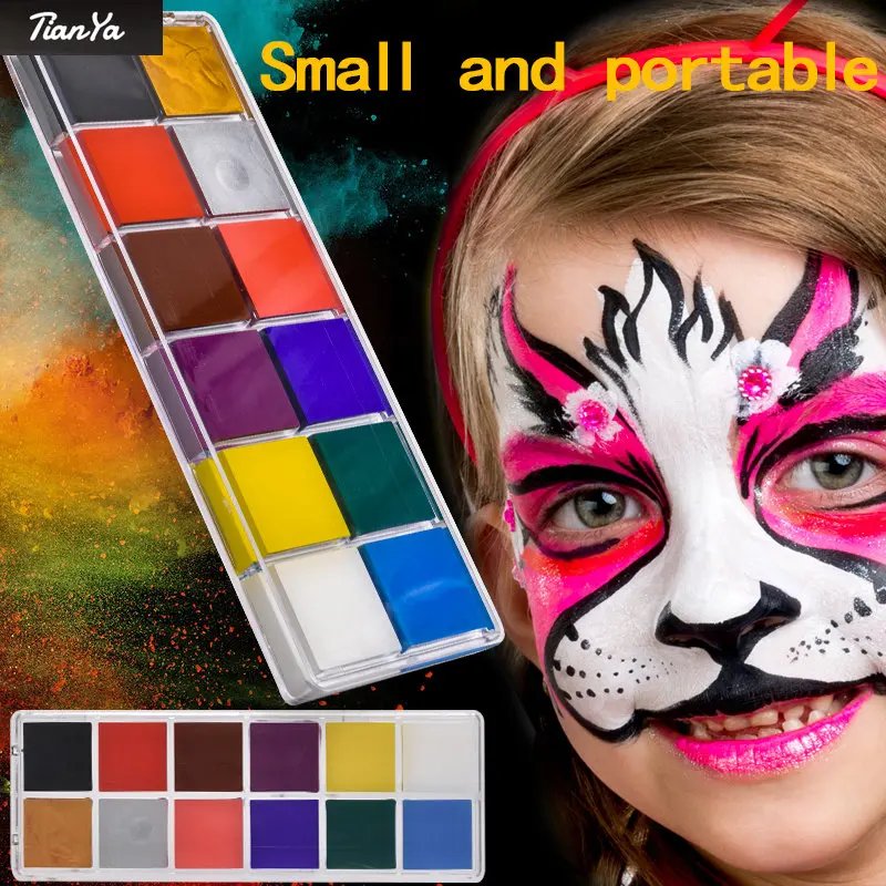 

12 Color Body Face Paint Wholesale Make Up Flash Tattoo Festival Painting Halloween Makeup Face Paint Kids Toys Tool Wholesale