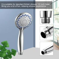 silver color chrome shower head with 3 mode function spray anti limescale universal handheld home bathroom