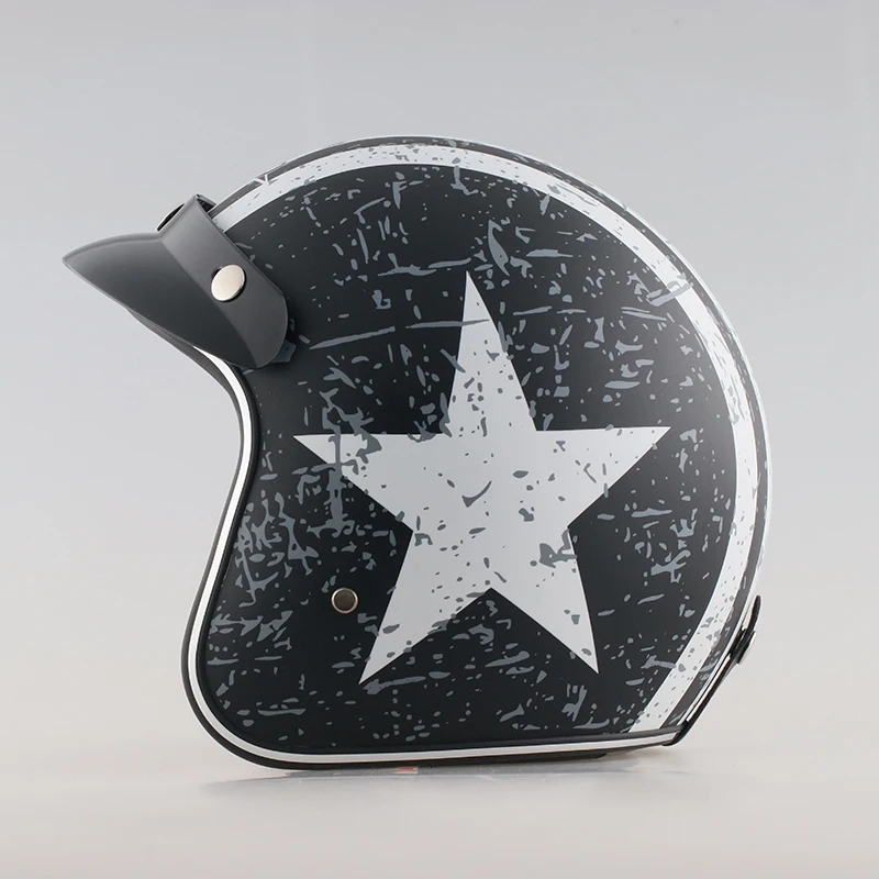 

Vintage Open Face Helmet Motorcycle Open Retro 3/4 Helmet DOT Certified Cruiser Scooter Casco Casque Moto Men Women