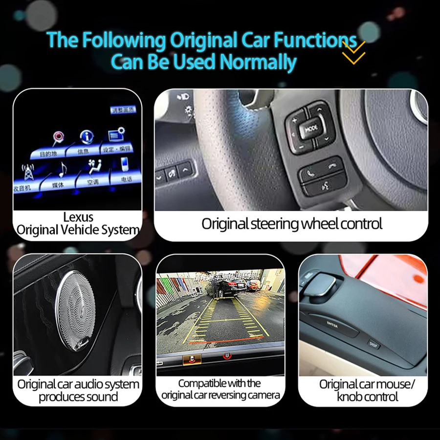 Фото Мультимедийный видеоплеер RHD 12.3'' на Linux для Lexus RX RX270 RX350 450 2009-2015 с CarPlay и Bluetooth №4