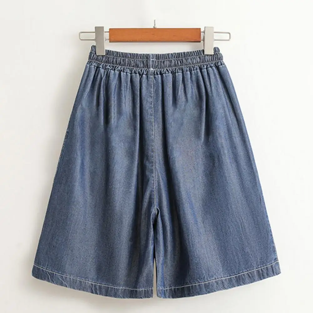 Шорты спортивные женские до колен стильные широкие штаны с эластичным поясом