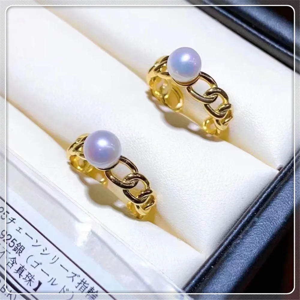 

925 Silver Pearl Ring Settings 18K Gold Plated Accessories For Women DIY Handmade Jewelry Making Materials