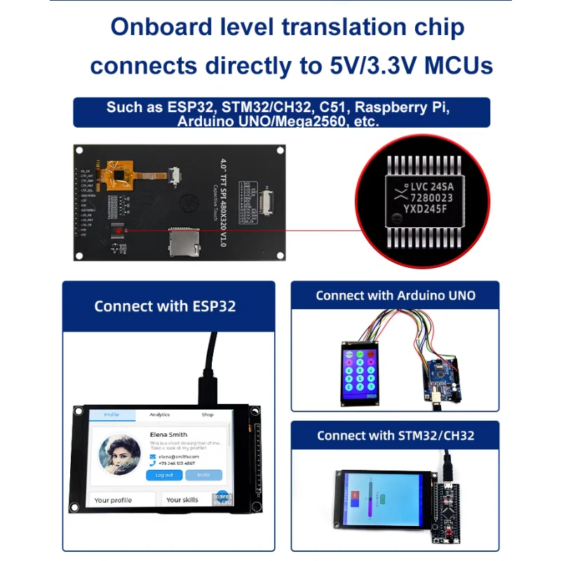 4 0-дюймовый 320X480 SPI TFT ЖК-модуль ESP32 Дисплей ST7796 TN Емкостный сенсорный ЖК-экран для