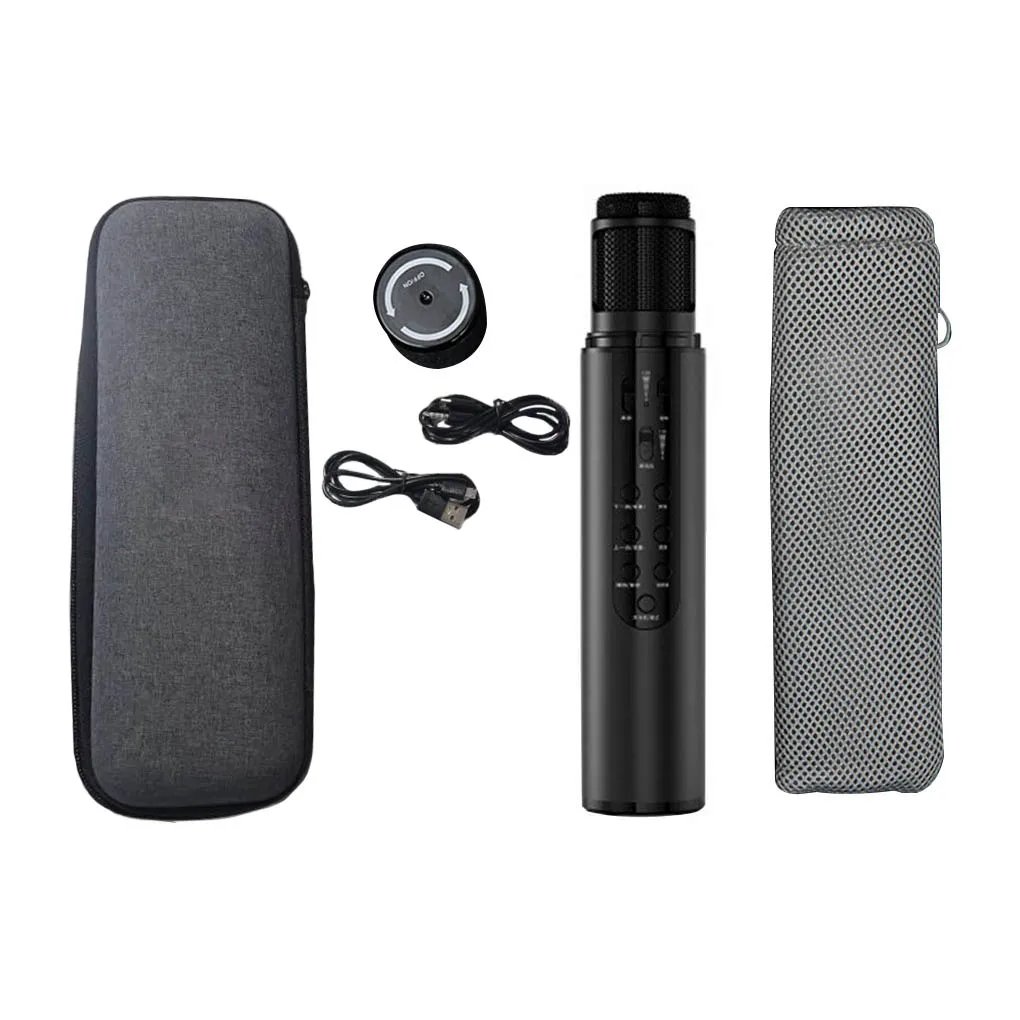 

Karaoke Microphone Voice Change Handheld KTV Condenser Wireless Bluetooth 4 2 Audio Mic Red