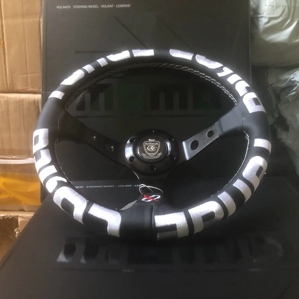 Белый 13-дюймовый универсальный руль T&ampE Racing Vertex для автомобиля JDM из натуральной