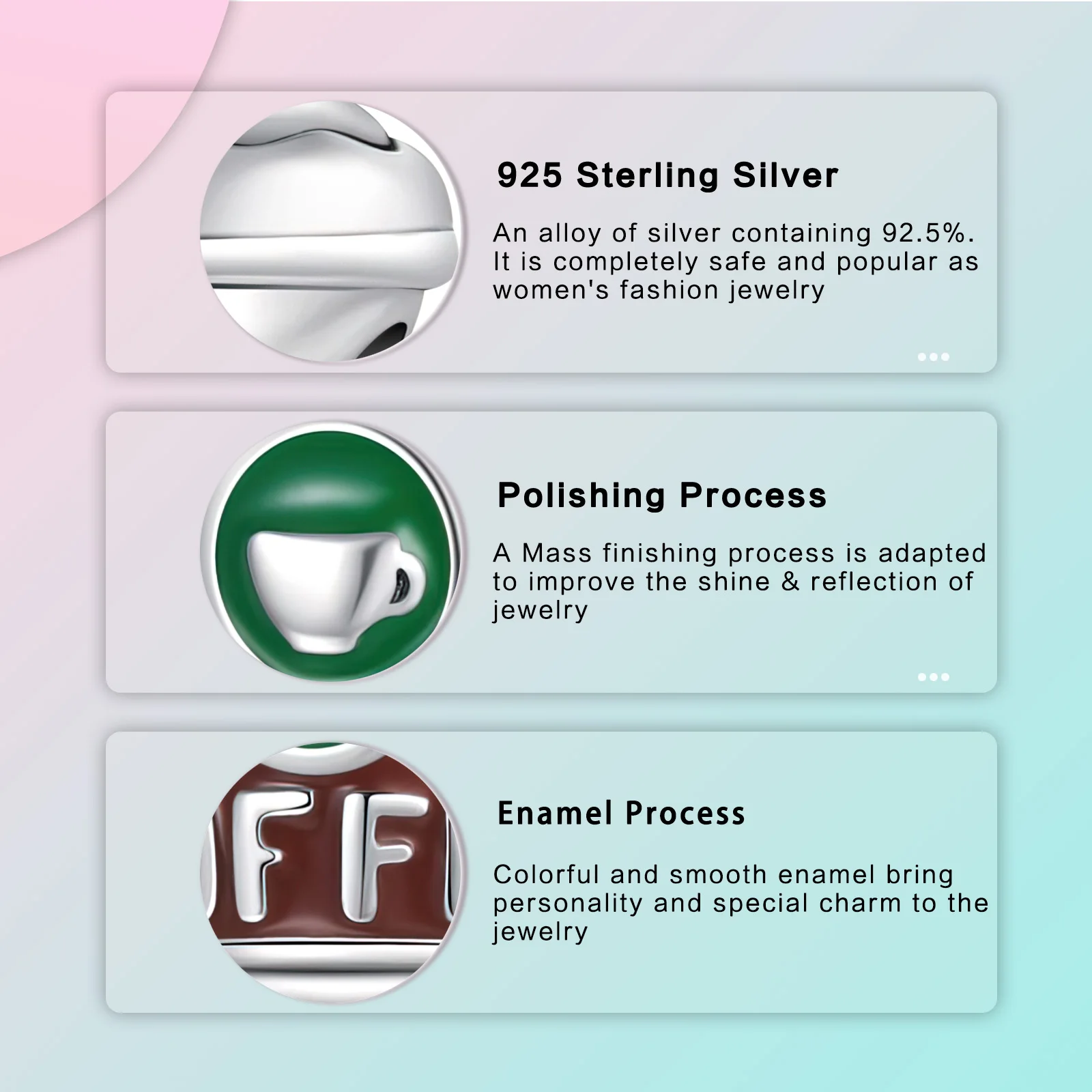 Стерлингового серебра 925 пробы кофейные чашки кулон с мороженым подвеска