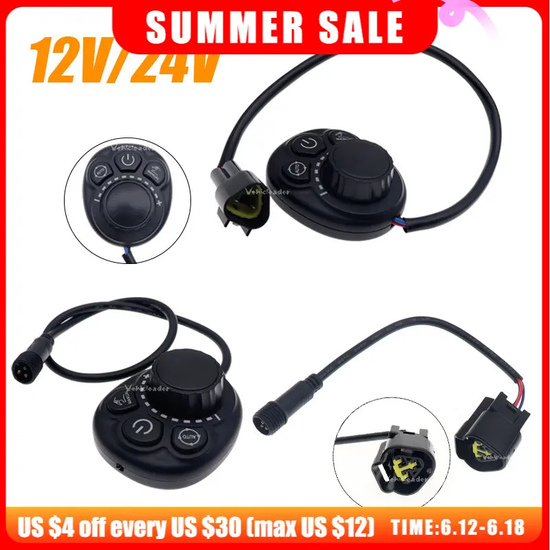 

12V/24V Cannon Plug/Triangle Plug Car Parking Heater Controller Switch Knob For Track Air Diesel Heater Universal Heater Harness