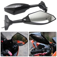 2pcs motorcycle handlebar mount rearview mirror with led turn signal lights