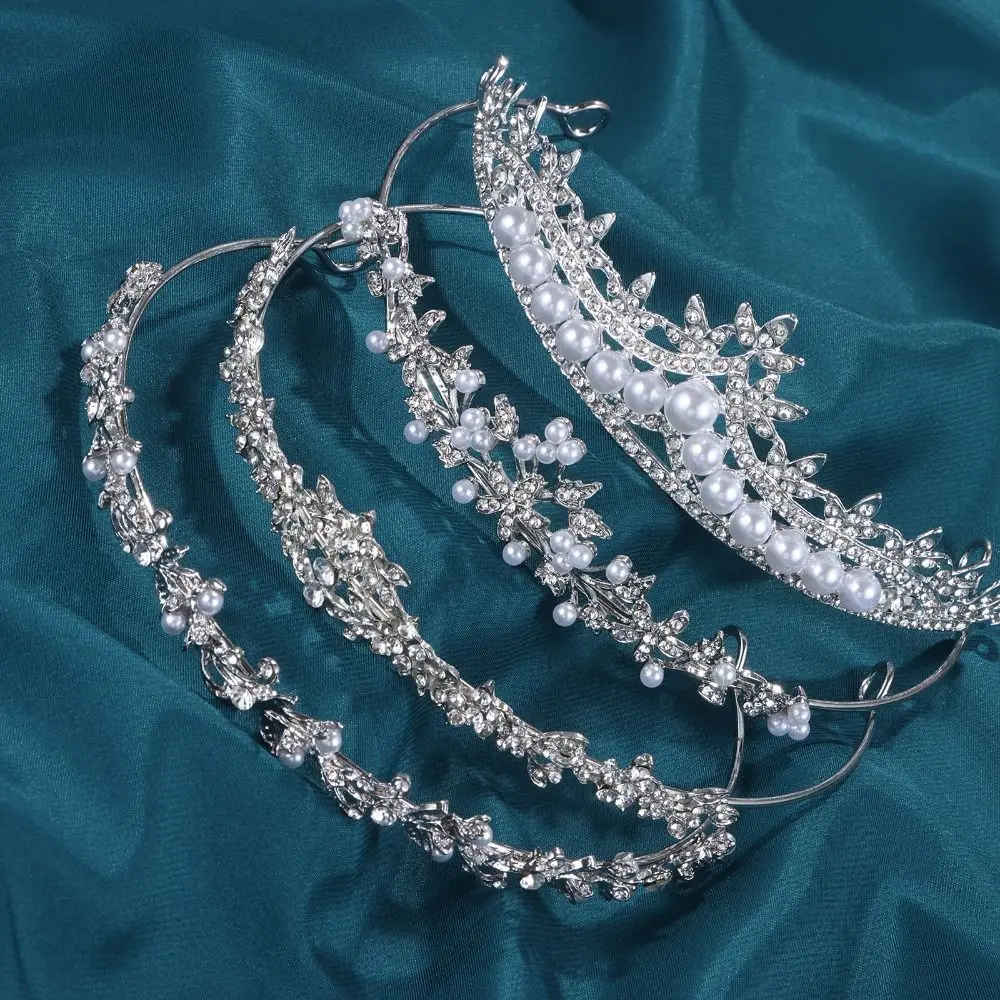 

Women Girls Headdress Rhinestones Crystal Princess Tiara Crown Headbands Fashion Hair Accessories Headpieces