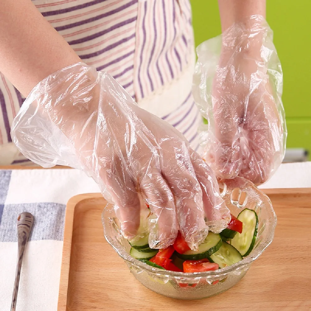

100PCS Disposable Food Plastic Gloves Dinning Beauty Kitchen Accessories or Restaurant BBQ Eco-friendly Fruit Vegetable Gloves