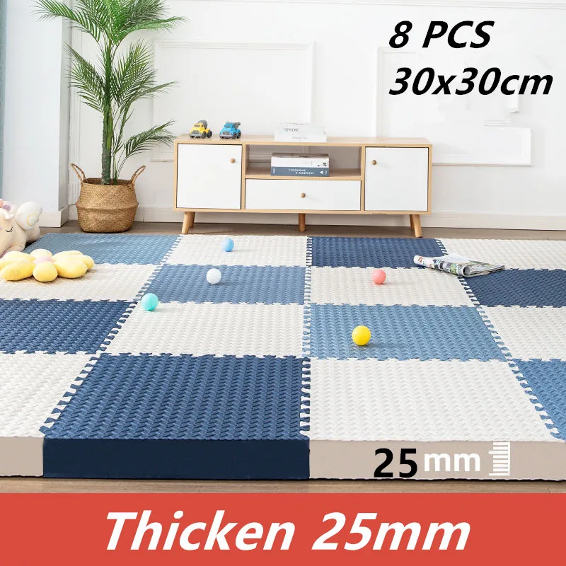 Tatame Baby Play Mat Thick 25mm Baby Activity Gym Play Mats 8PCS 30x30cm Play Mats for Baby Mat Tatames Kids Carpet Puzzle Mat