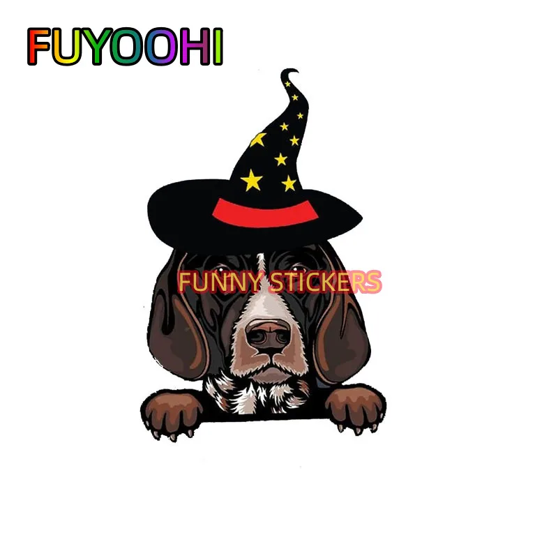 

FUYOOHI Short Haired Pointer Happy Halloween Dog Witch Car Decals Car Pet Lovers